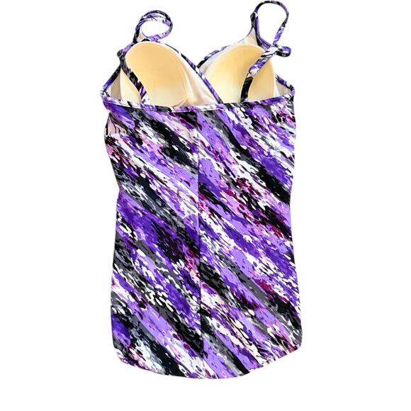 MiracleSuit Purple Animal Print One Piece Swimsuit 12 Trimshaper Tummy Control - Picture 8 of 8